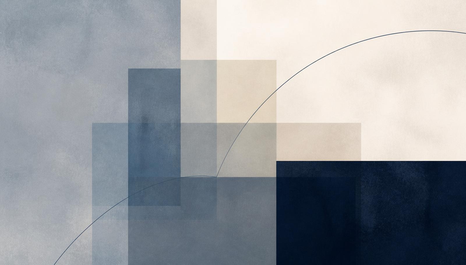Abstract overlapping planes artwork in the Diversified Global palette