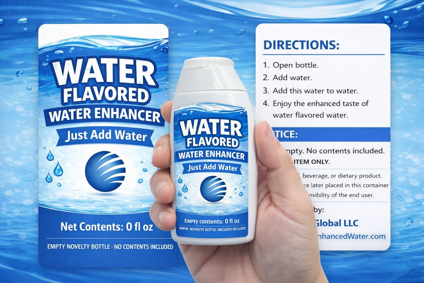 Water Enhanced Water novelty bottle