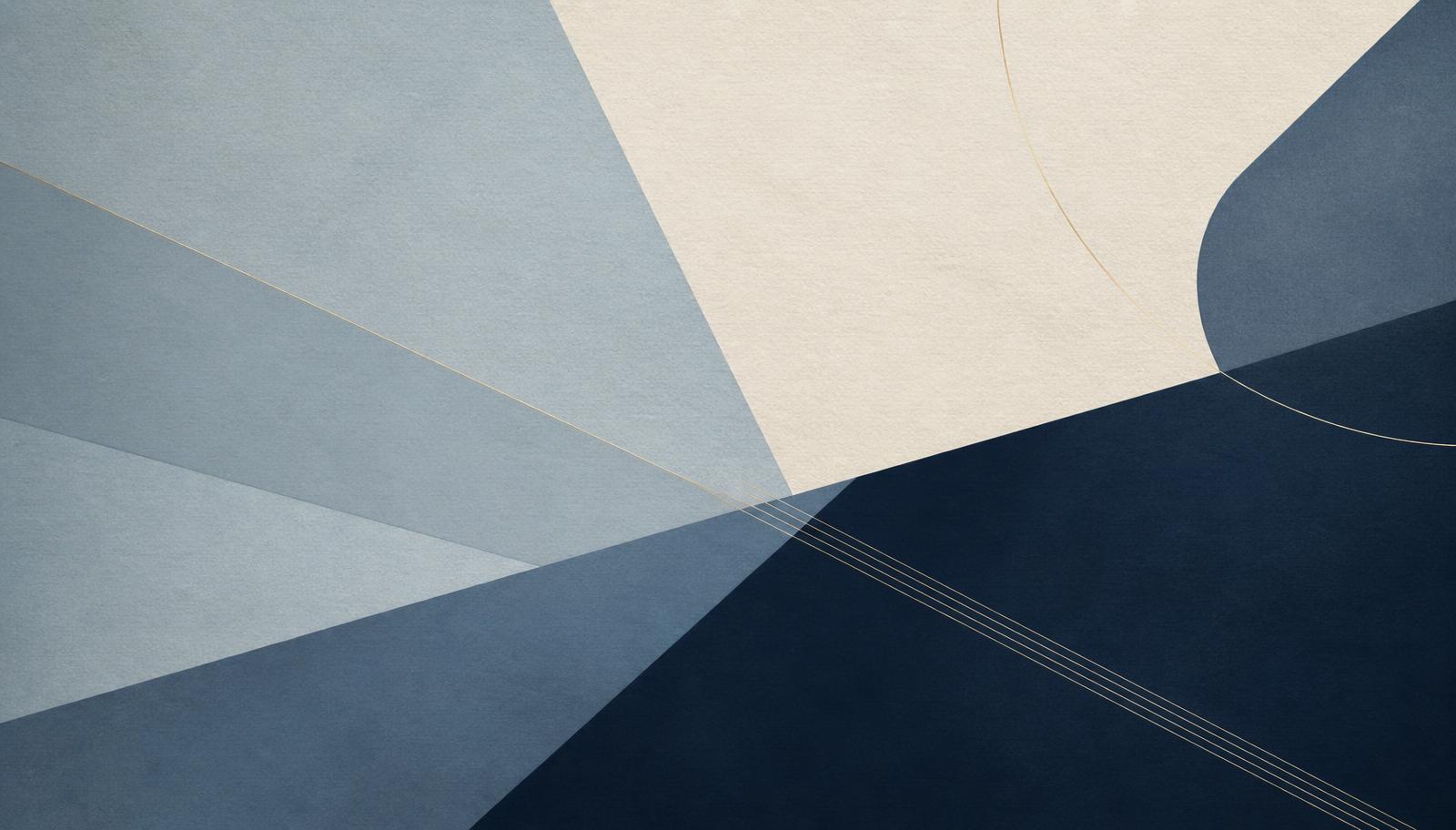 Abstract layered geometric artwork in the Diversified Global palette
